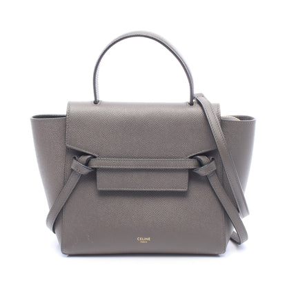 BELT BAG NANO ベルトバッグ ナノ 2WAY ハンドバッグ レザー グレー セリーヌ