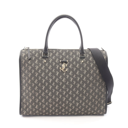 ウェッブ JCロゴジャカード 2WAY ハンドバッグ キャンバス レザー ブラック ジミーチュウ バッグ JIMMY CHOO