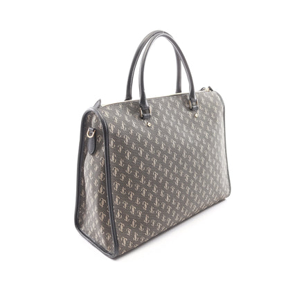 ウェッブ JCロゴジャカード 2WAY ハンドバッグ キャンバス レザー ブラック ジミーチュウ バッグ JIMMY CHOO