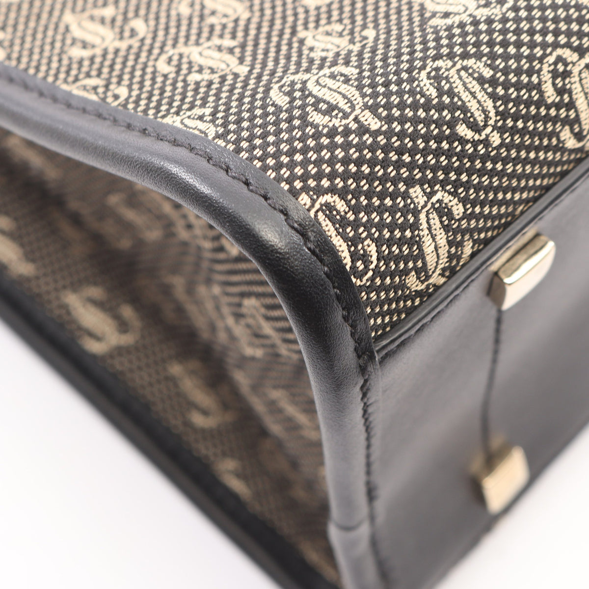 ウェッブ JCロゴジャカード 2WAY ハンドバッグ キャンバス レザー ブラック ジミーチュウ バッグ JIMMY CHOO