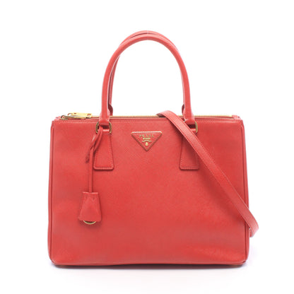 SAFFIANO LUX ガレリア ラージ 2WAY ハンドバッグ トートバッグ サフィアーノレザー レッド プラダ