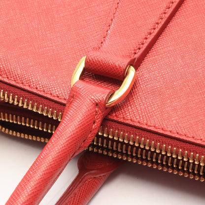 SAFFIANO LUX ガレリア ラージ 2WAY ハンドバッグ トートバッグ サフィアーノレザー レッド プラダ