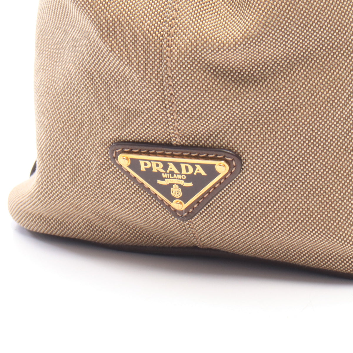 LOGO JACQUARD ロゴジャガード 2WAY ハンドバッグ キャンバス レザー カーキブラウン ブラウン プラダ バッグ PRADA