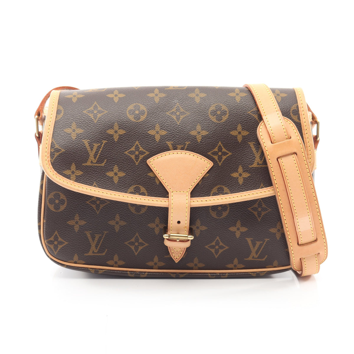 ソローニュ モノグラム ショルダーバッグ PVC レザー ブラウン ルイヴィトン バッグ LOUIS VUITTON