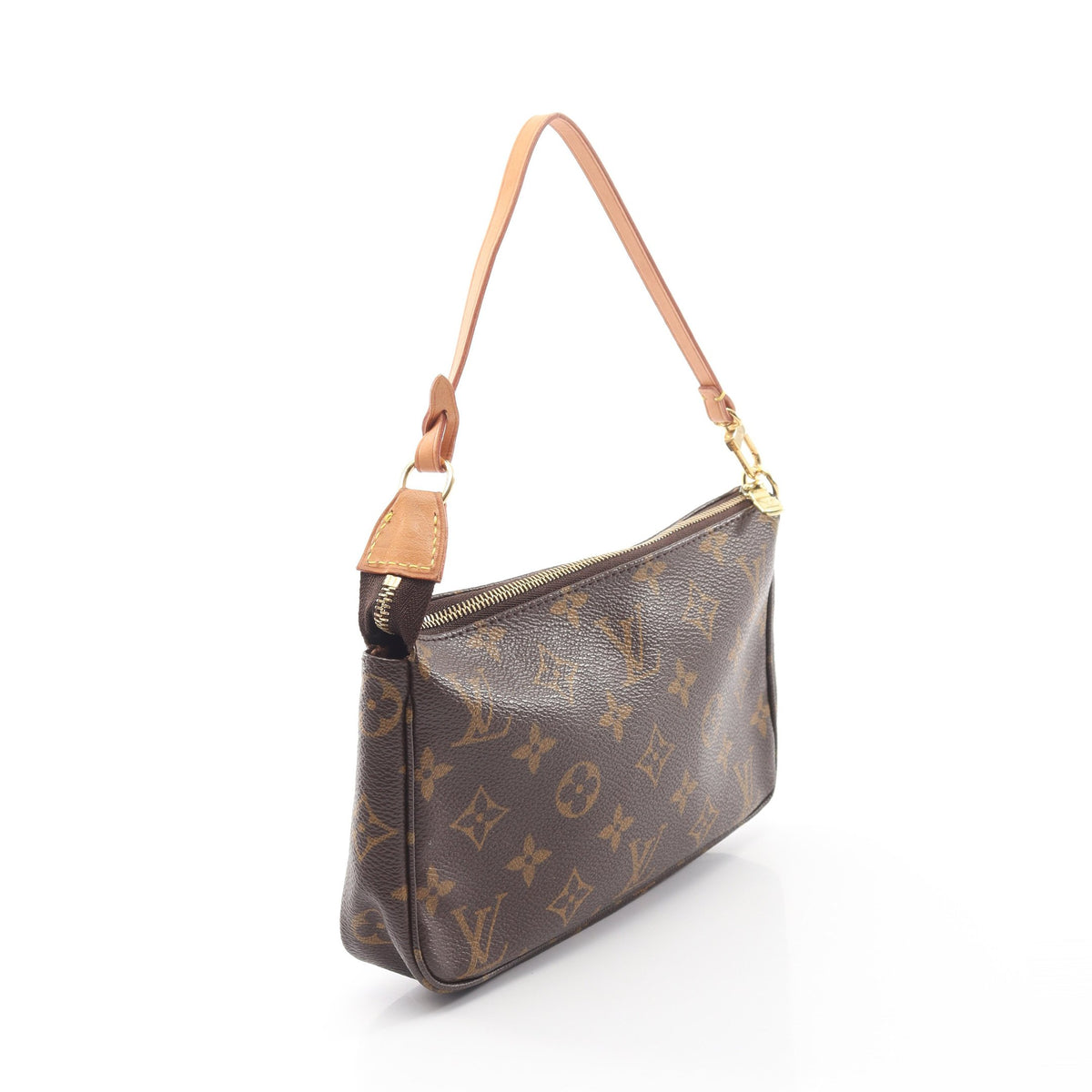 ポシェットアクセソワール モノグラム ハンドバッグ PVC レザー ブラウン ルイヴィトン バッグ LOUIS VUITTON