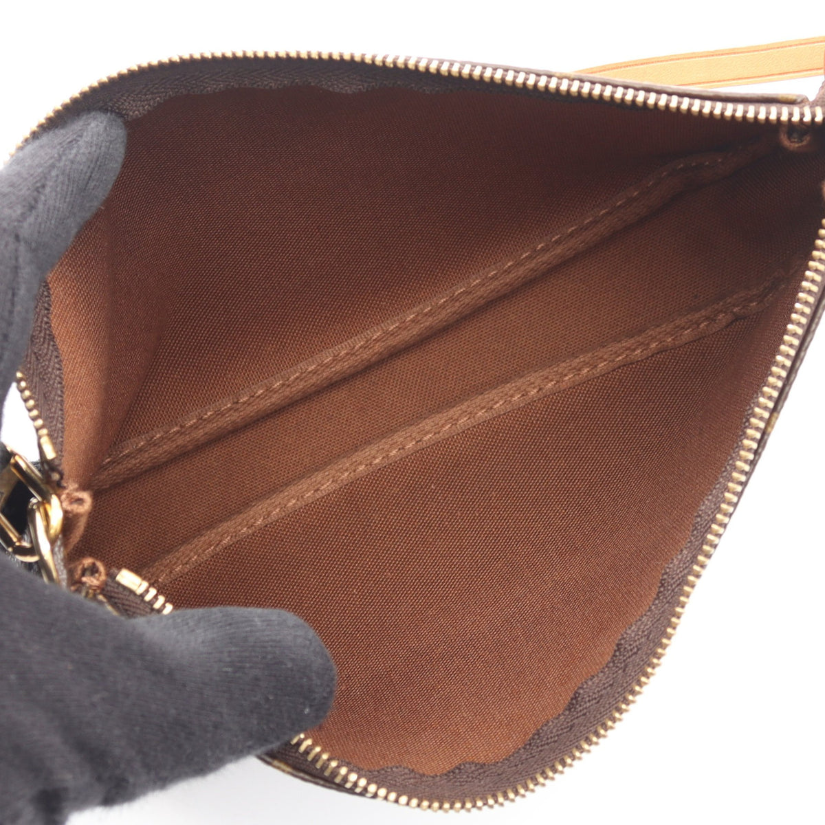 ポシェットアクセソワール モノグラム ハンドバッグ PVC レザー ブラウン ルイヴィトン バッグ LOUIS VUITTON