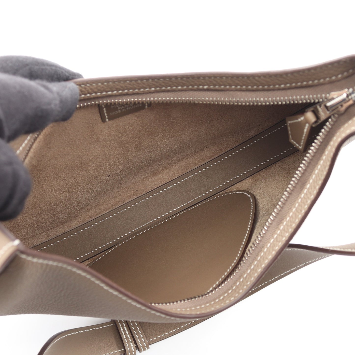 プティ アルソン エトゥープ ショルダーバッグ トゴ ヴォースイフト グレーブラウン シルバー金具 W刻印 エルメス バッグ HERMES