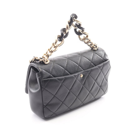 マトラッセ 2WAY チェーンショルダーバッグ ラムスキン ブラック ゴールド金具 シャネル バッグ CHANEL