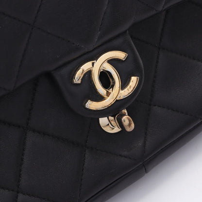 マトラッセ 2WAY チェーンショルダーバッグ ラムスキン ブラック ゴールド金具 シャネル バッグ CHANEL