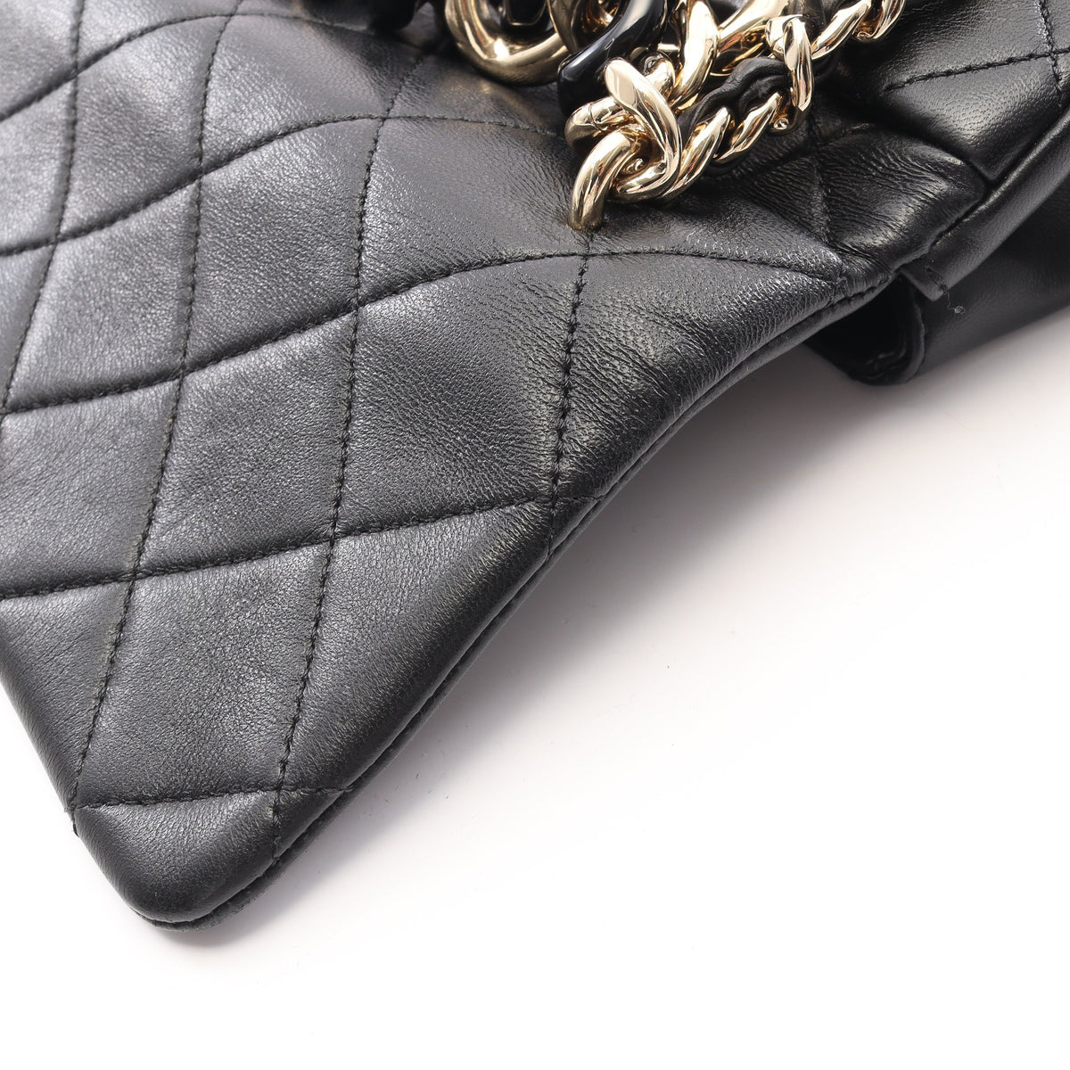 マトラッセ 2WAY チェーンショルダーバッグ ラムスキン ブラック ゴールド金具 シャネル バッグ CHANEL