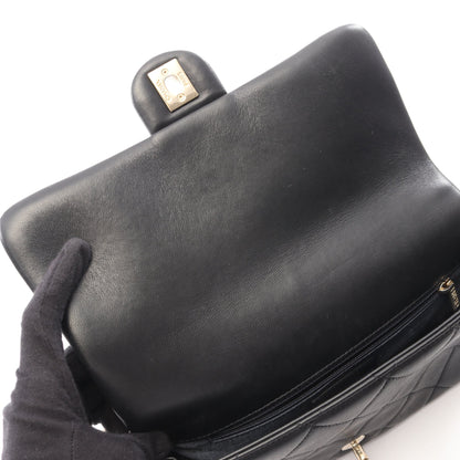 マトラッセ 2WAY チェーンショルダーバッグ ラムスキン ブラック ゴールド金具 シャネル バッグ CHANEL