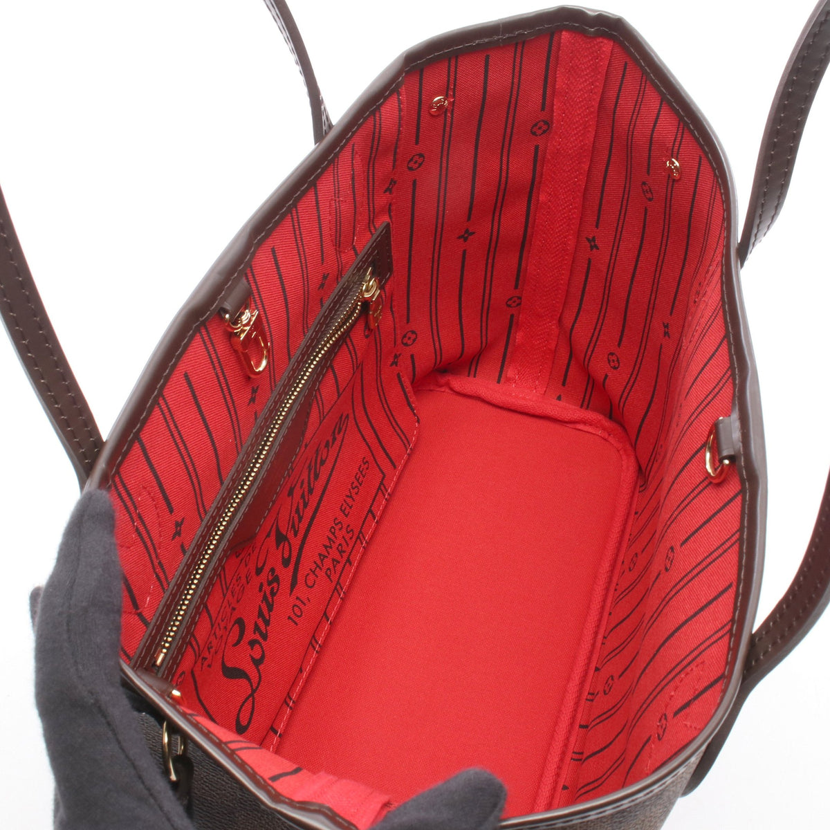 ネヴァーフルPM ダミエエベヌ ハンドバッグ トートバッグ PVC レザー ブラウン ルイヴィトン バッグ LOUIS VUITTON