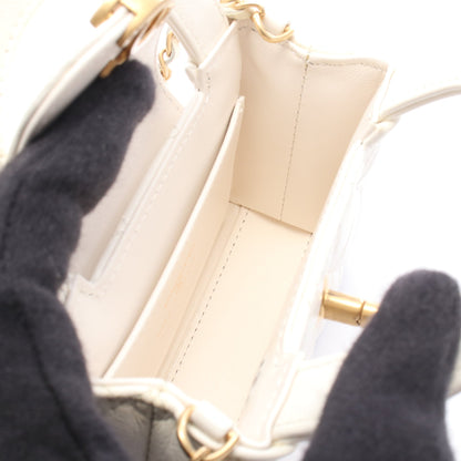 マトラッセ チェーンショルダーバッグ レザー ホワイト ゴールド金具 シャネル