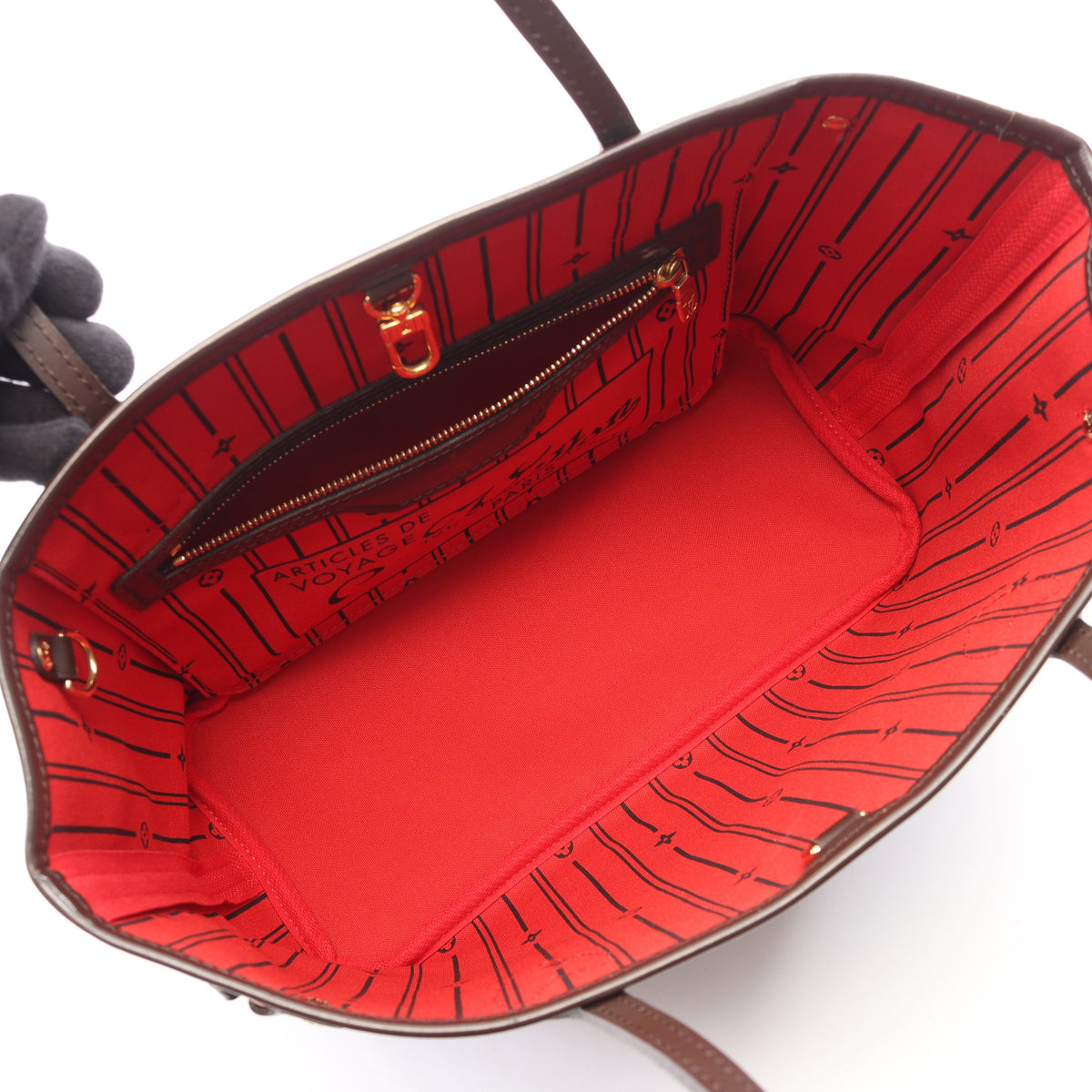 ネヴァーフルPM ダミエエベヌ ハンドバッグ トートバッグ PVC レザー ブラウン ルイヴィトン バッグ LOUIS VUITTON