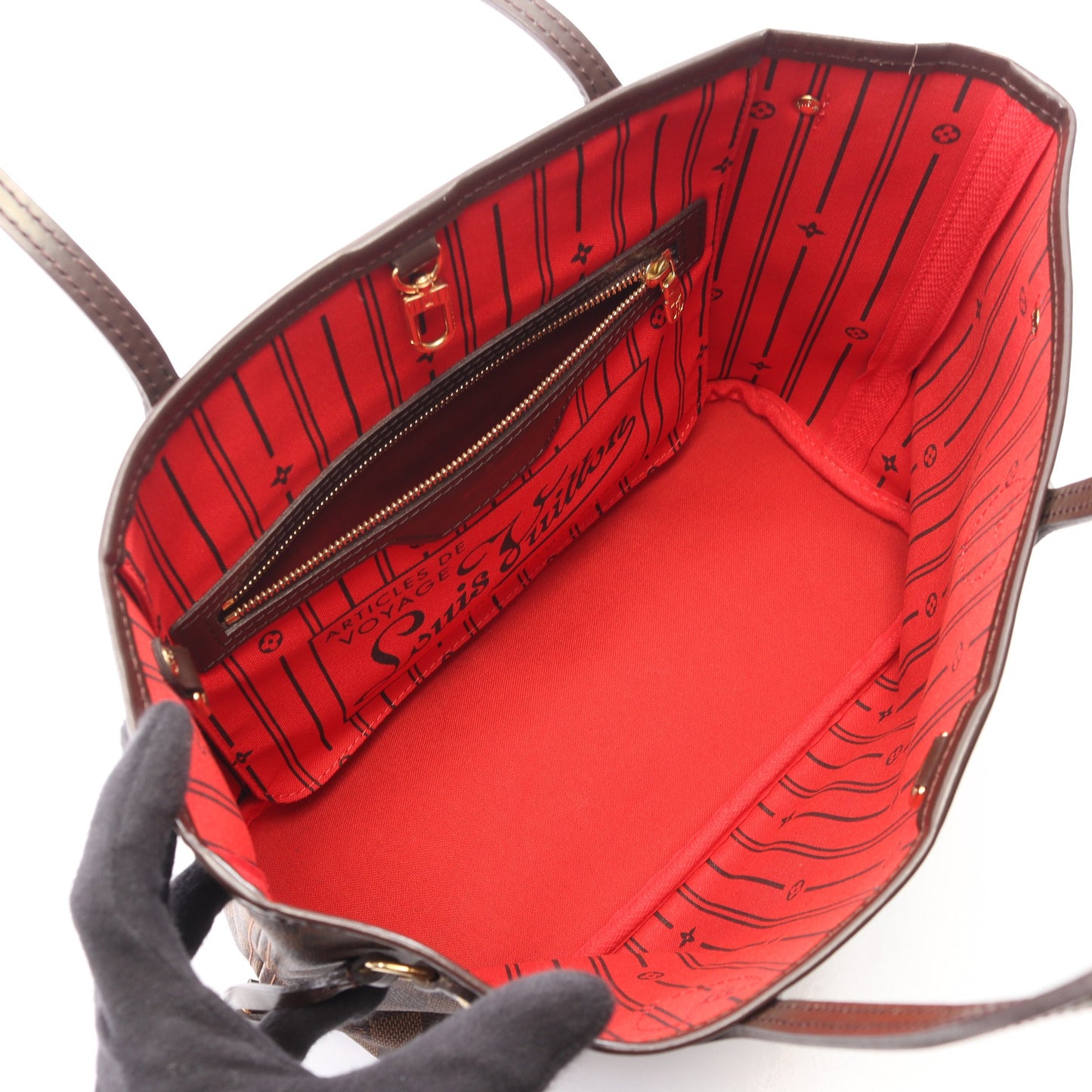 ネヴァーフルPM ダミエエベヌ ハンドバッグ トートバッグ PVC レザー ブラウン ルイヴィトン バッグ LOUIS VUITTON