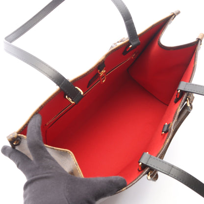 オンザゴーMM モノグラムジャイアント リバース 2WAY ショルダーバッグ トートバッグ PVC レザー ブラウン ベージュ ルイヴィトン