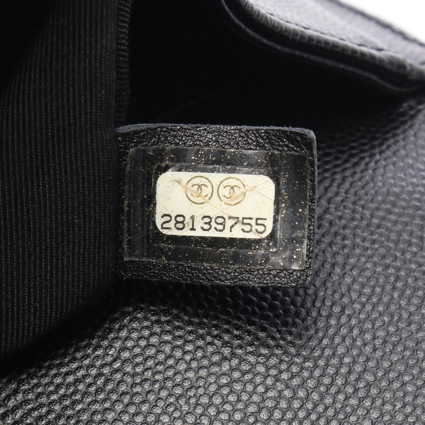 ボーイシャネル チェーンショルダーバッグ キャビアスキン ブラック シルバー金具 シャネル バッグ CHANEL