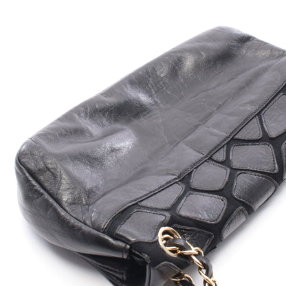 チェーンショルダーバッグ キャンバス レザー ブラック ゴールド金具 シャネル バッグ CHANEL