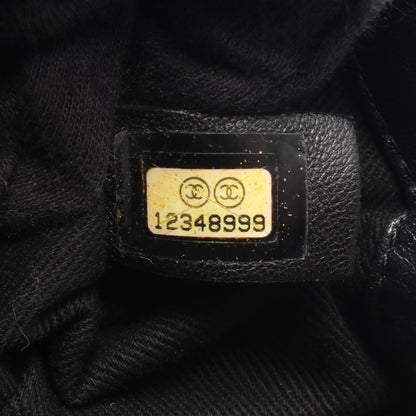 チェーンショルダーバッグ キャンバス レザー ブラック ゴールド金具 シャネル バッグ CHANEL