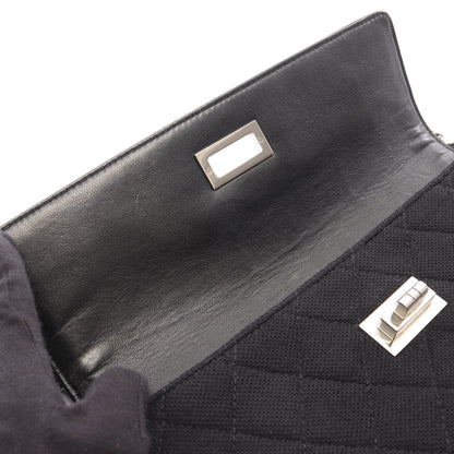 2.55 マトラッセ イーストウエスト チェーンショルダーバッグ キャンバス エナメルレザー ブラック シルバー金具 シャネル バッグ CHANEL
