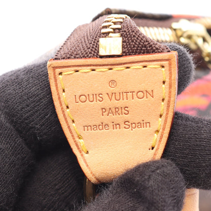 ポシェット アクセソワール モノグラムローズ ハンドバッグ PVC レザー ブラウン マルチカラー ルイヴィトン バッグ LOUIS VUITTON