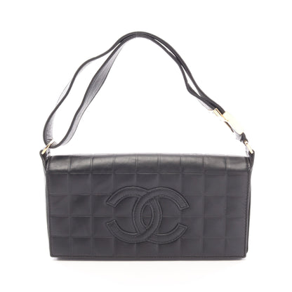 チョコバー ココマーク ワンショルダーバッグ ラムスキン ブラック ゴールド金具 シャネル バッグ CHANEL