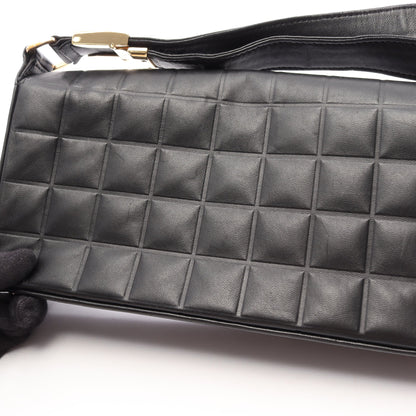 チョコバー ココマーク ワンショルダーバッグ ラムスキン ブラック ゴールド金具 シャネル バッグ CHANEL