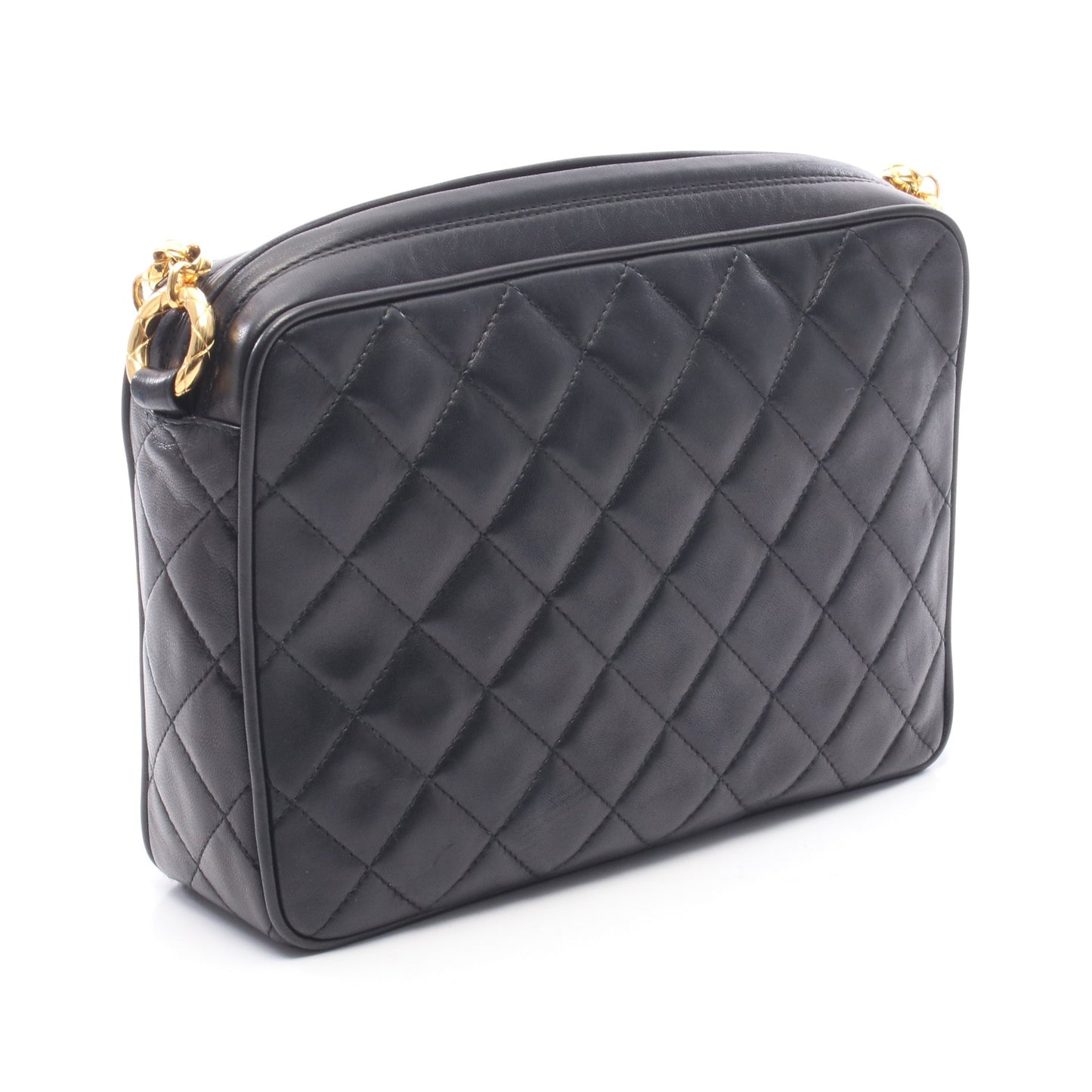 マトラッセ タッセル チェーンショルダーバッグ ラムスキン ブラック ゴールド金具 シャネル バッグ CHANEL