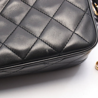 マトラッセ タッセル チェーンショルダーバッグ ラムスキン ブラック ゴールド金具 シャネル バッグ CHANEL