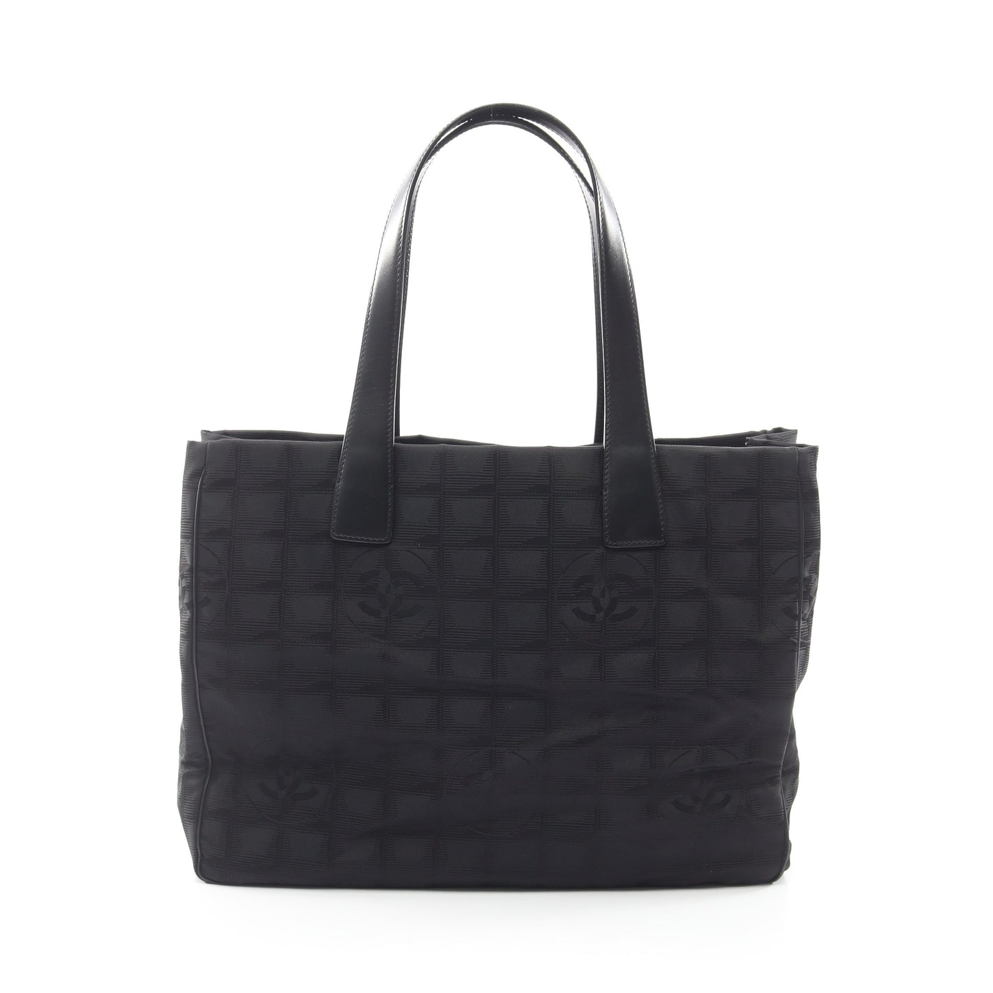 ニュートラベルラインMM ハンドバッグ トートバッグ ナイロンキャンバス レザー ブラック ゴールド金具 シャネル バッグ CHANEL