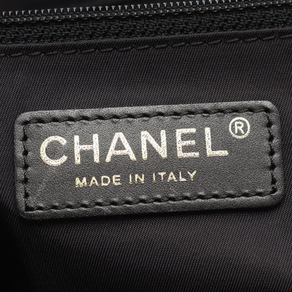 ニュートラベルラインMM ハンドバッグ トートバッグ ナイロンキャンバス レザー ブラック ゴールド金具 シャネル バッグ CHANEL