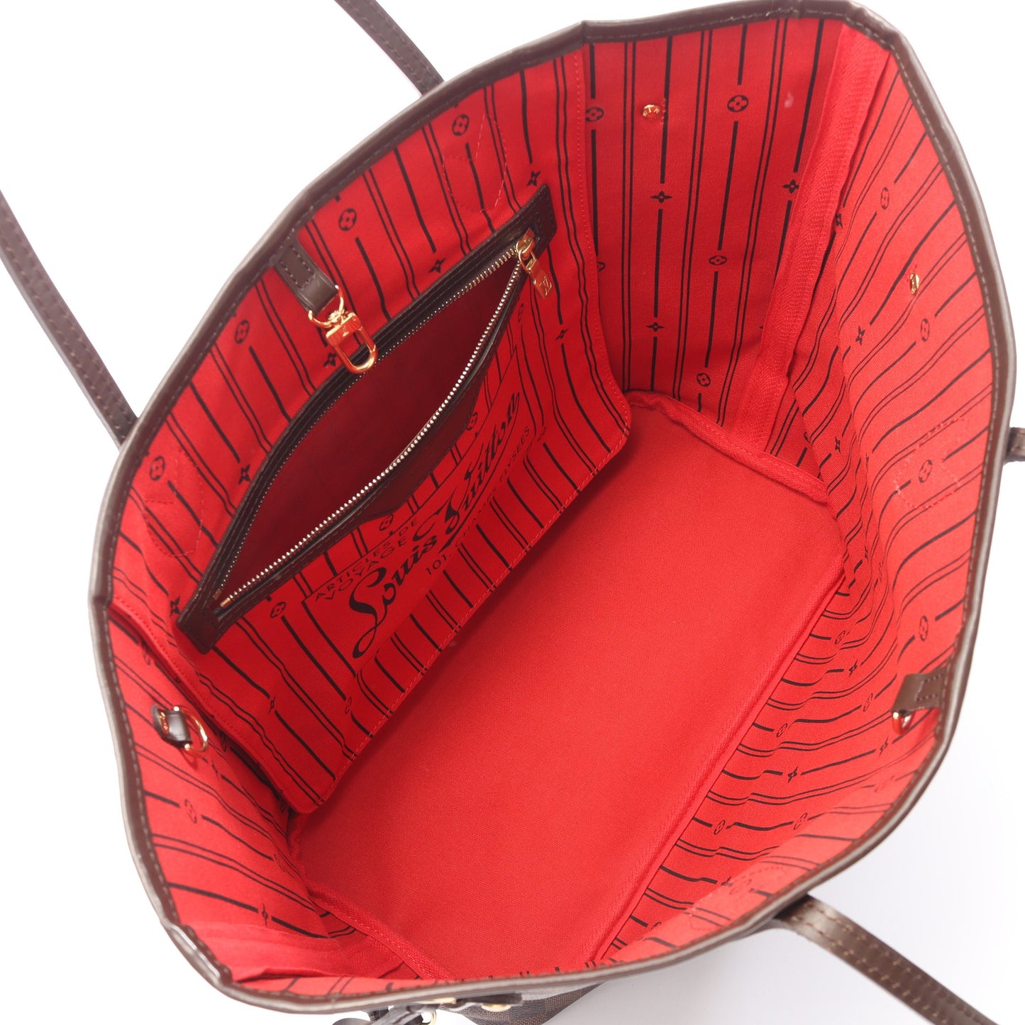 ネヴァーフルMM ダミエエベヌ ショルダーバッグ トートバッグ PVC レザー ブラウン ルイヴィトン バッグ LOUIS VUITTON