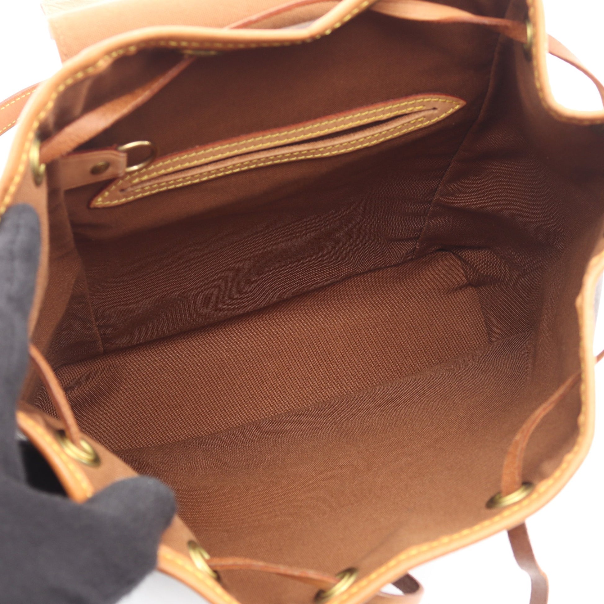 モンスリMM モノグラム バックパック リュックサック PVC レザー ブラウン ルイヴィトン バッグ LOUIS VUITTON