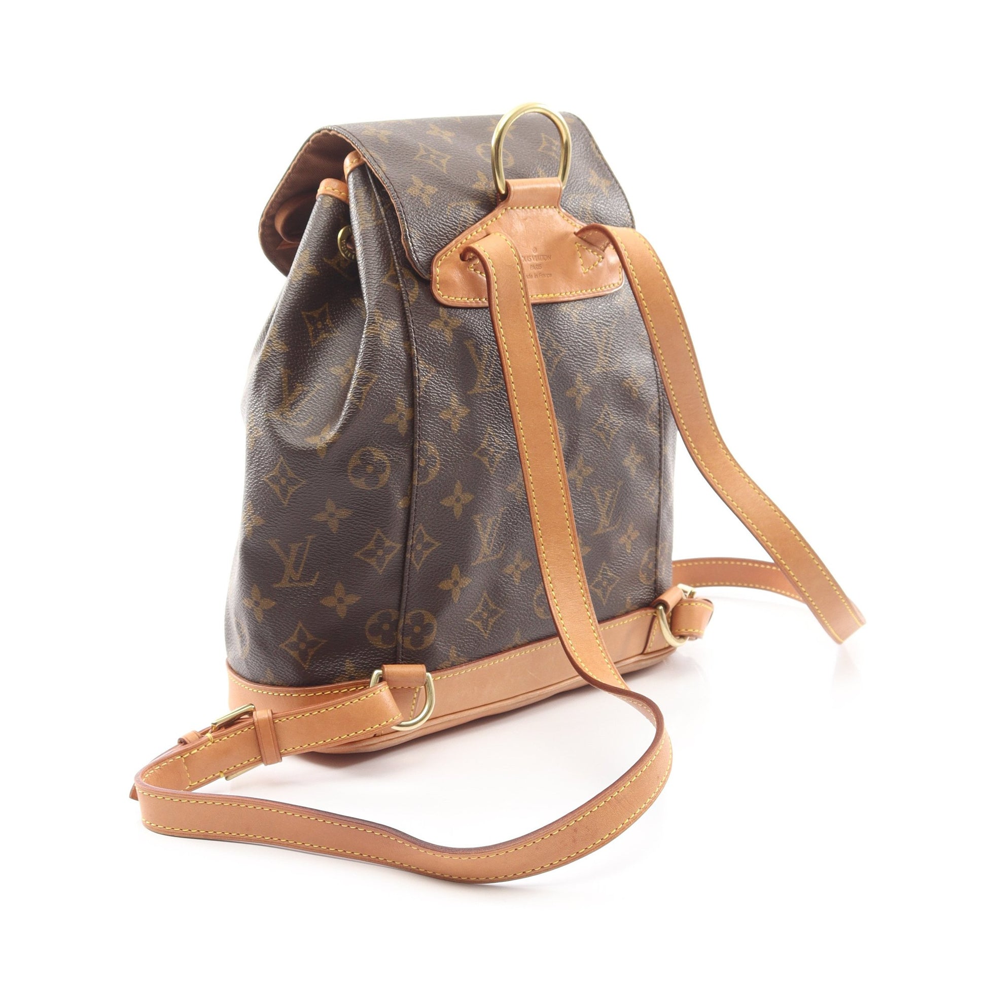 モンスリMM モノグラム バックパック リュックサック PVC レザー ブラウン ルイヴィトン バッグ LOUIS VUITTON