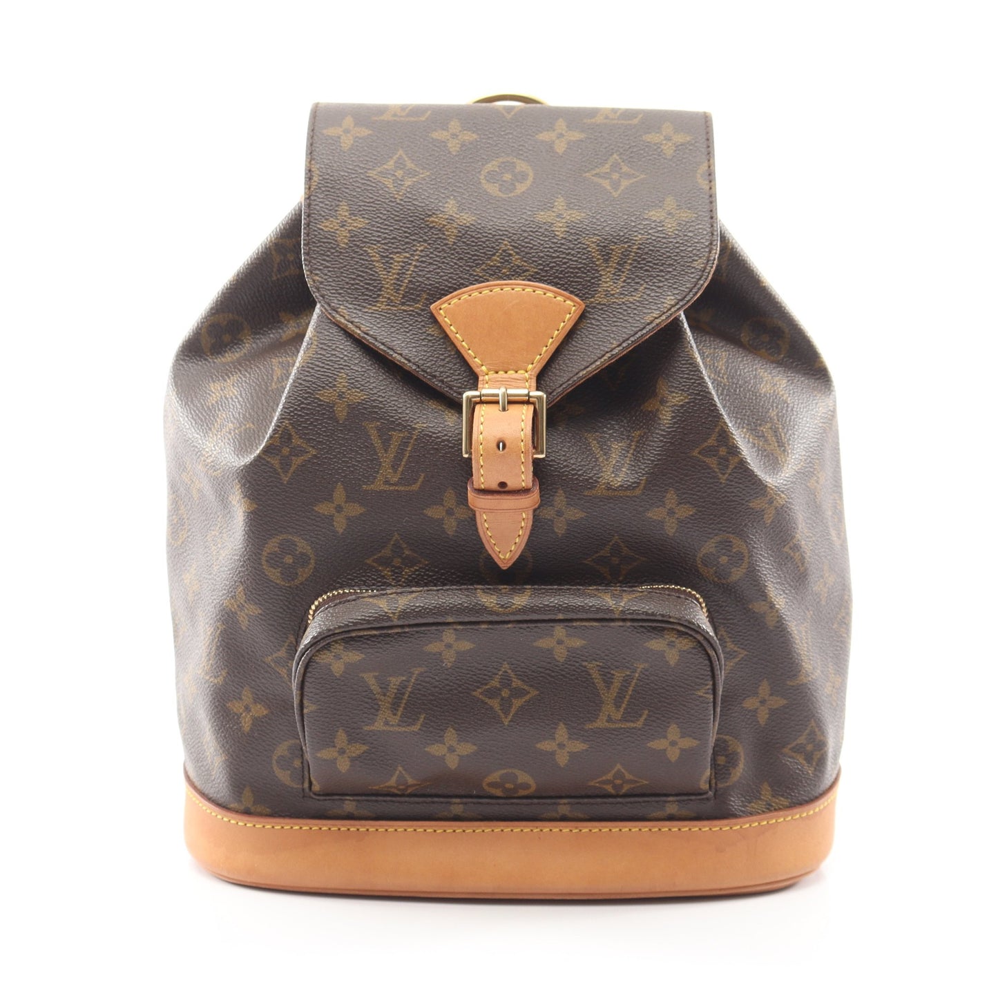 モンスリMM モノグラム バックパック リュックサック PVC レザー ブラウン ルイヴィトン バッグ LOUIS VUITTON