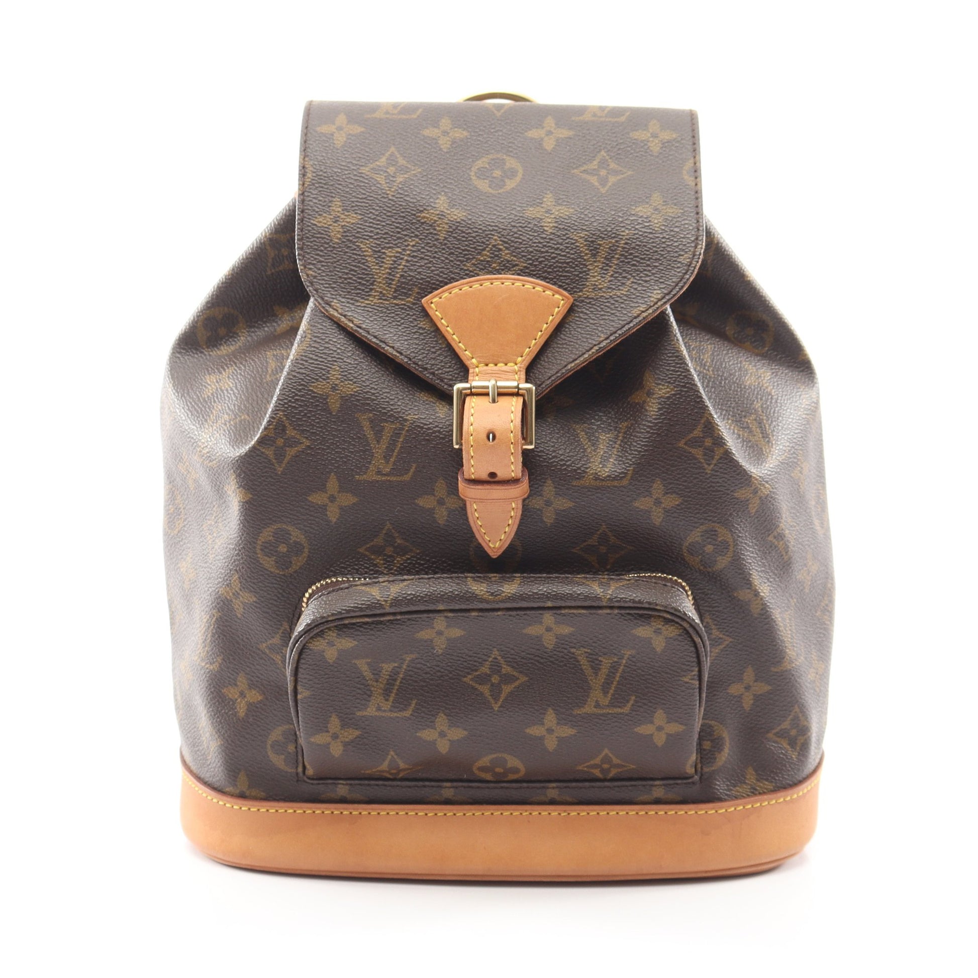 モンスリMM モノグラム バックパック リュックサック PVC レザー ブラウン ルイヴィトン バッグ LOUIS VUITTON