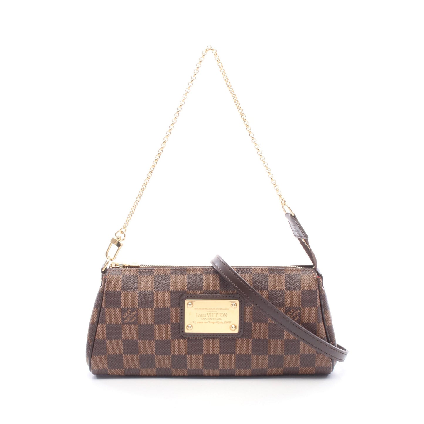 エヴァ ダミエエベヌ 2WAY チェーンハンドバッグ PVC レザー ブラウン ルイヴィトン バッグ LOUIS VUITTON