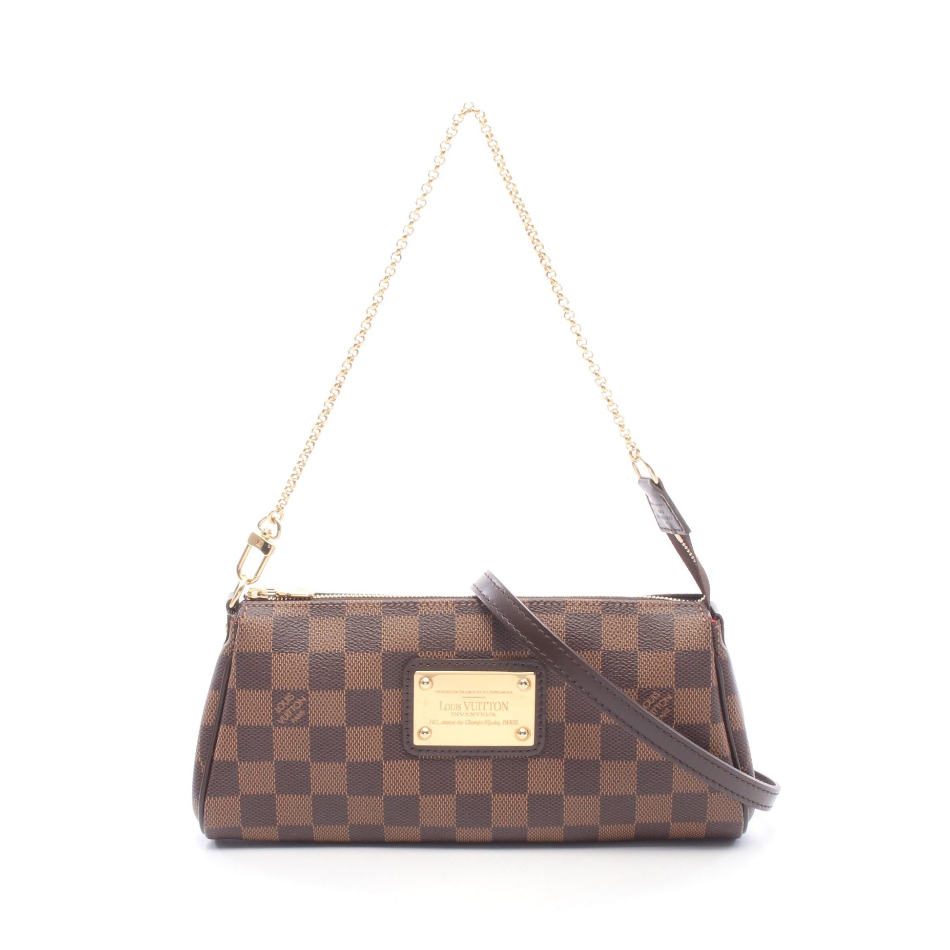 エヴァ ダミエエベヌ 2WAY チェーンハンドバッグ PVC レザー ブラウン ルイヴィトン バッグ LOUIS VUITTON