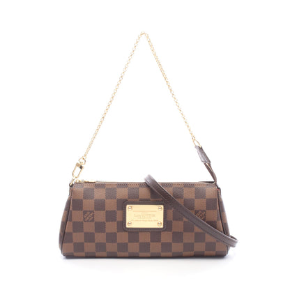 エヴァ ダミエエベヌ 2WAY チェーンハンドバッグ PVC レザー ブラウン ルイヴィトン バッグ LOUIS VUITTON
