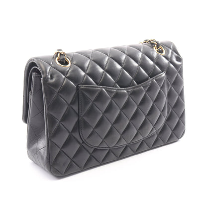 マトラッセ Wフラップ Wチェーンショルダーバッグ ラムスキン ブラック ゴールド金具 シャネル バッグ CHANEL