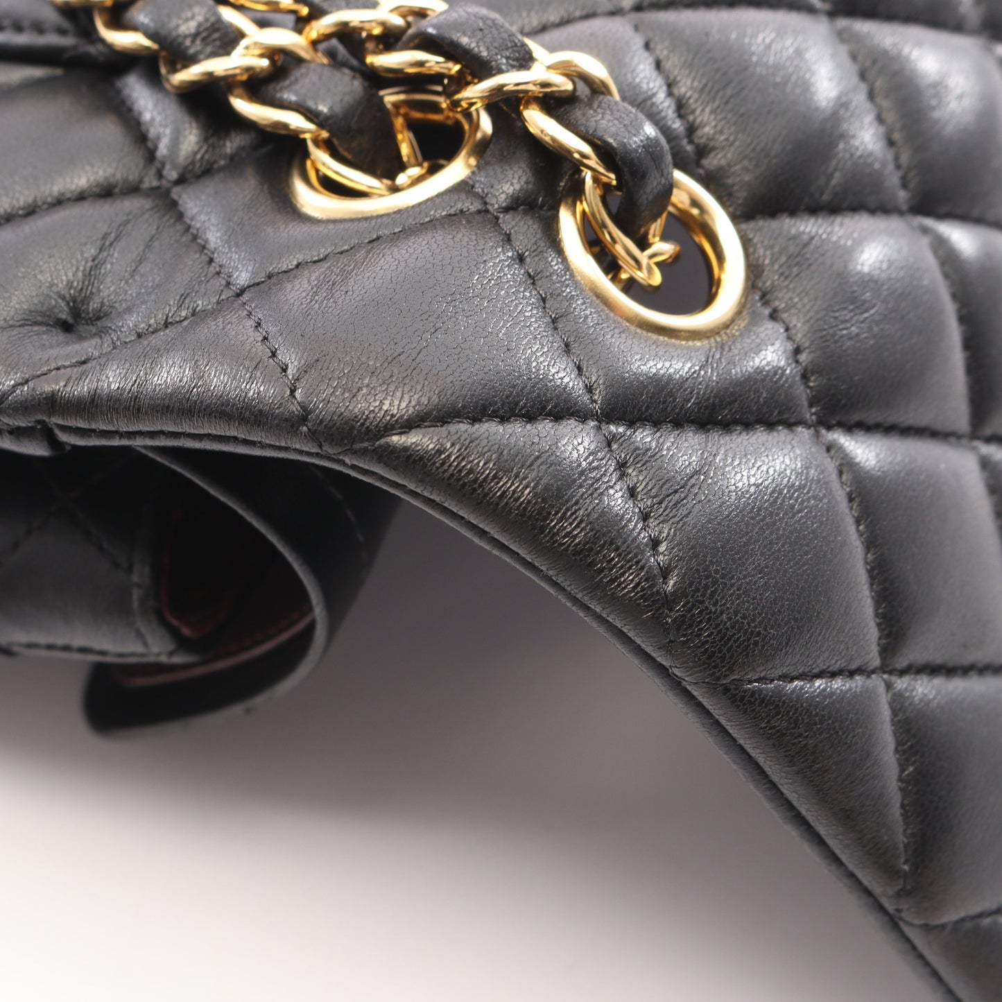 マトラッセ Wフラップ Wチェーンショルダーバッグ ラムスキン ブラック ゴールド金具 シャネル バッグ CHANEL