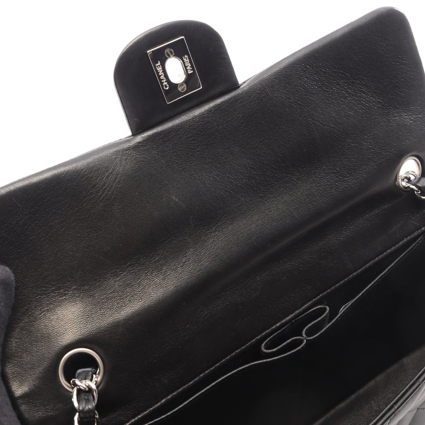 マトラッセ イーストウエスト チェーンショルダーバッグ ラムスキン ブラック シルバー金具 シャネル バッグ CHANEL