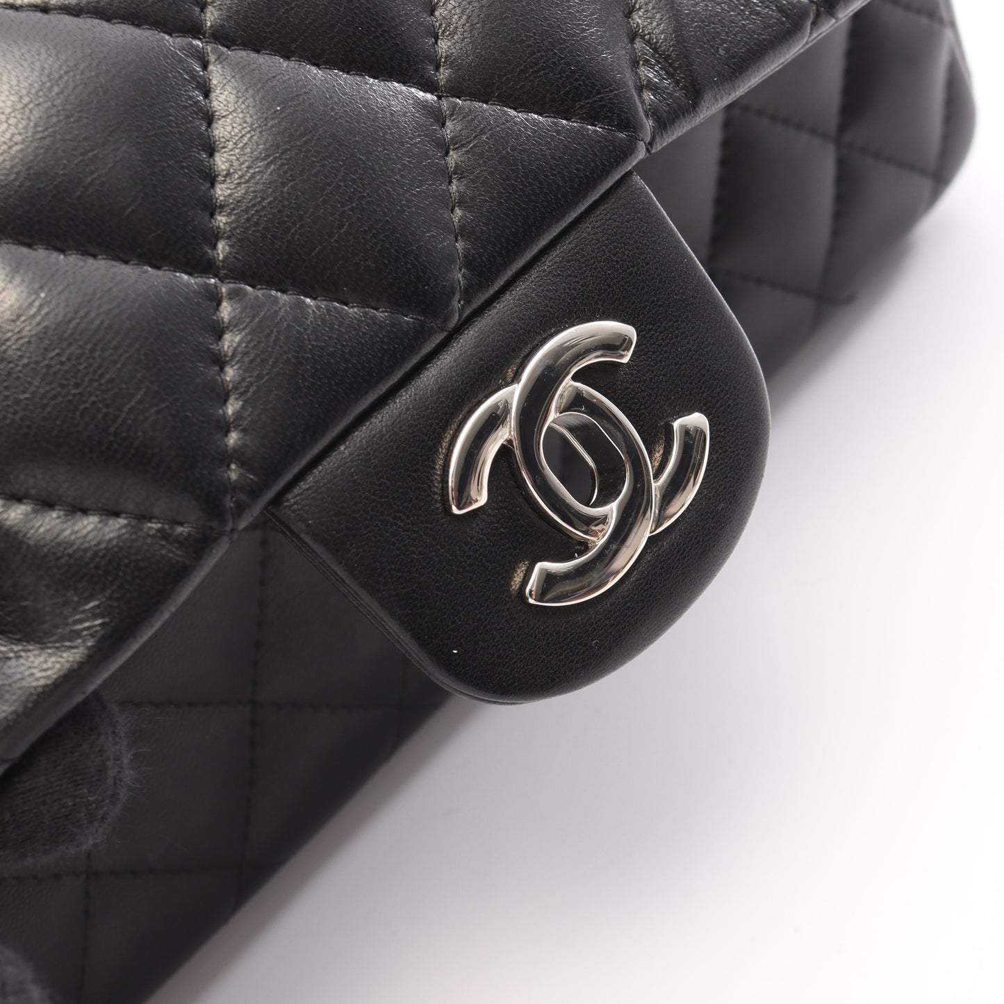 マトラッセ イーストウエスト チェーンショルダーバッグ ラムスキン ブラック シルバー金具 シャネル バッグ CHANEL