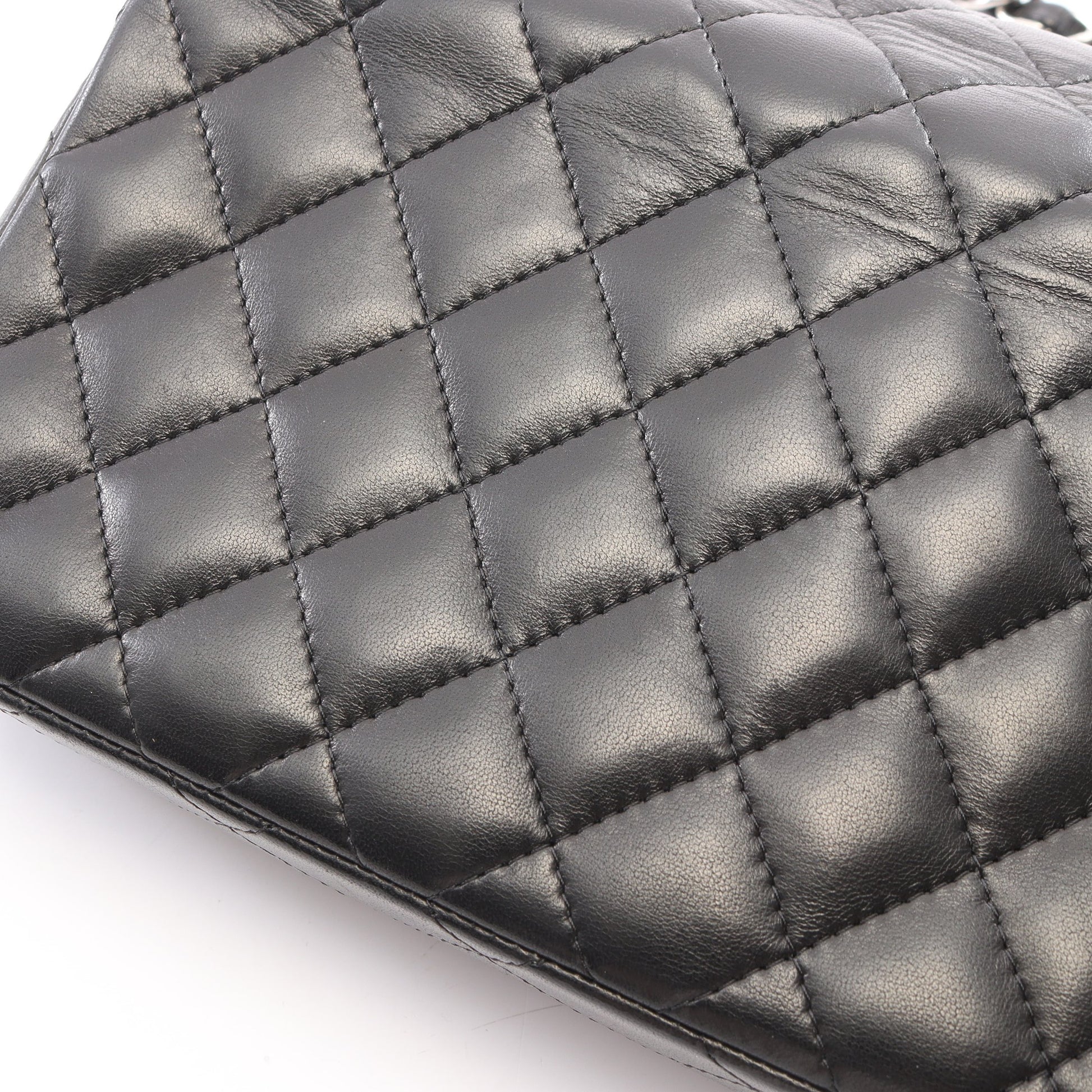マトラッセ イーストウエスト チェーンショルダーバッグ ラムスキン ブラック シルバー金具 シャネル バッグ CHANEL