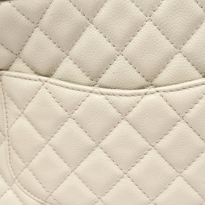 2.55 マトラッセ チェーンショルダーバッグ キャビアスキン オフホワイト シルバー金具 シャネル バッグ CHANEL