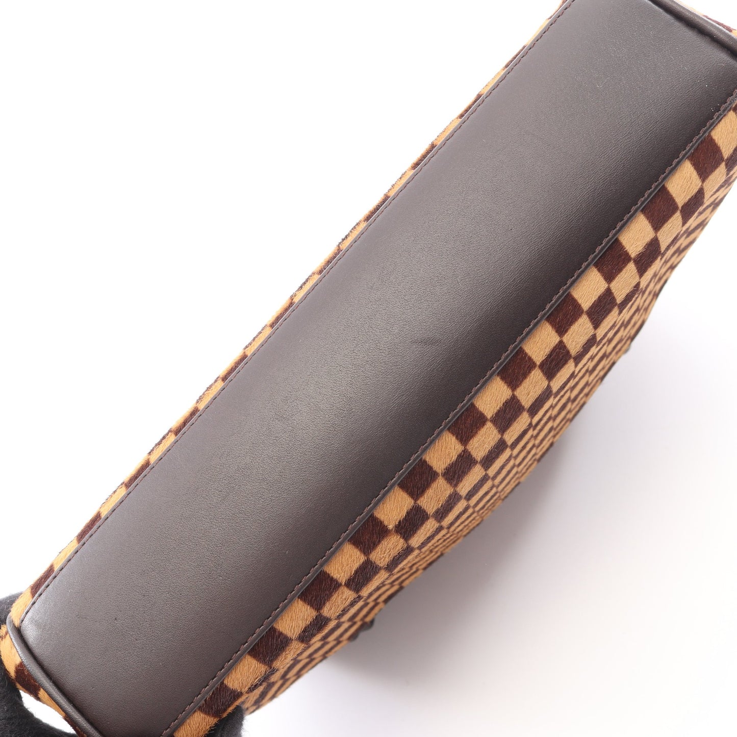 ライオン ダミエソバージュ ハンドバッグ ハラコ レザー ブラウン ルイヴィトン バッグ LOUIS VUITTON