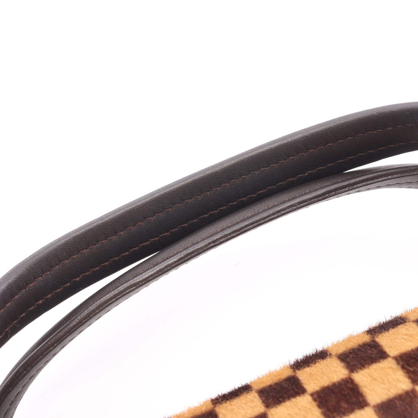 ライオン ダミエソバージュ ハンドバッグ ハラコ レザー ブラウン ルイヴィトン バッグ LOUIS VUITTON