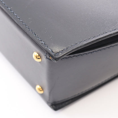コカーズ ブルーインディゴ ハンドバッグ ボックスカーフ ネイビー ゴールド金具 ○X刻印 エルメス バッグ HERMES