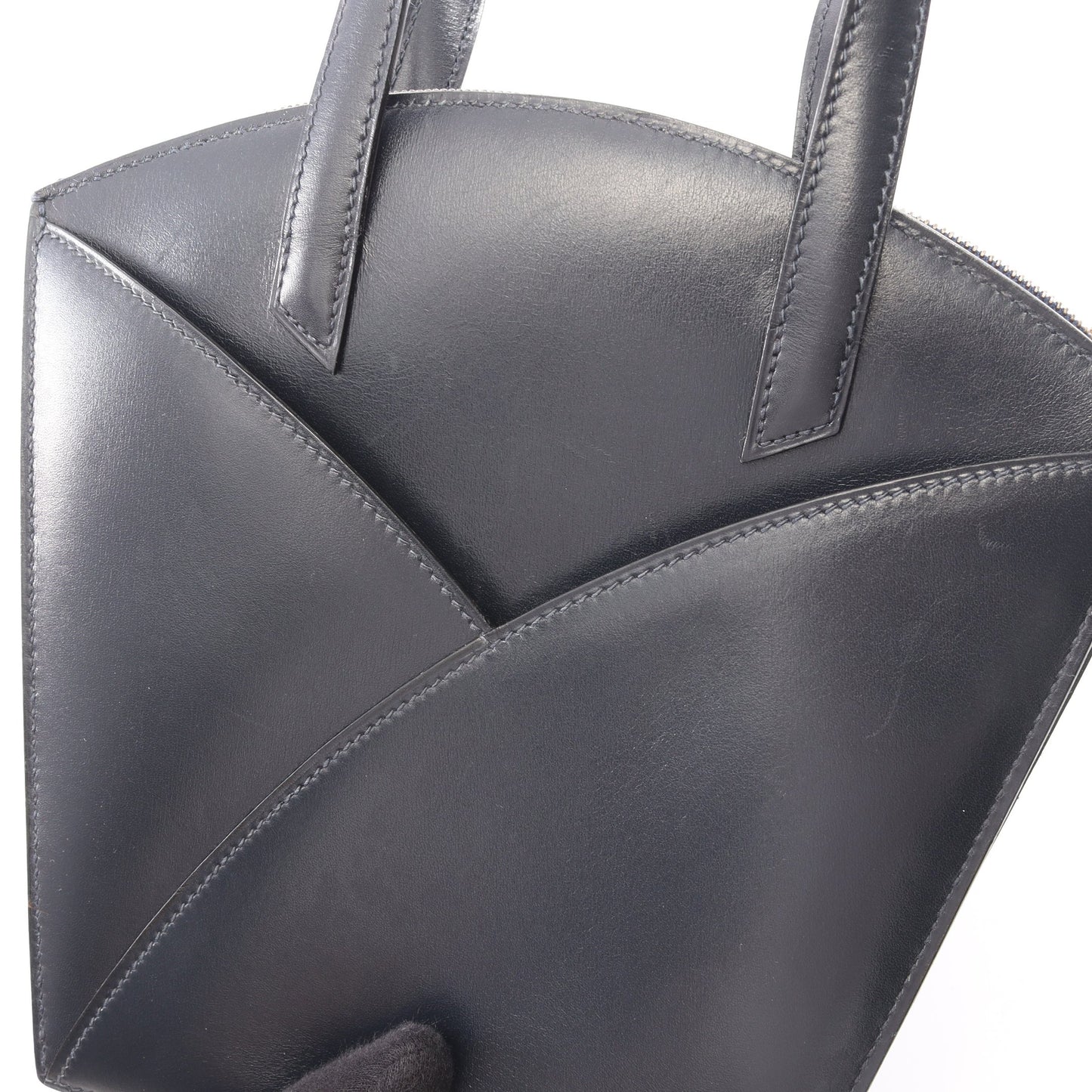 コカーズ ブルーインディゴ ハンドバッグ ボックスカーフ ネイビー ゴールド金具 ○X刻印 エルメス バッグ HERMES