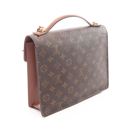モンソー モノグラム 2WAY ハンドバッグ PVC レザー ブラウン ルイヴィトン バッグ LOUIS VUITTON